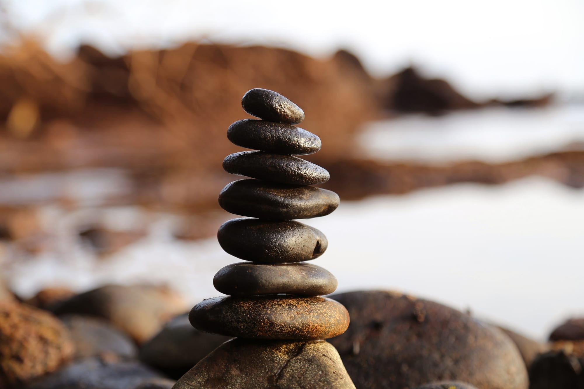 A tower of stacked, balanced stones