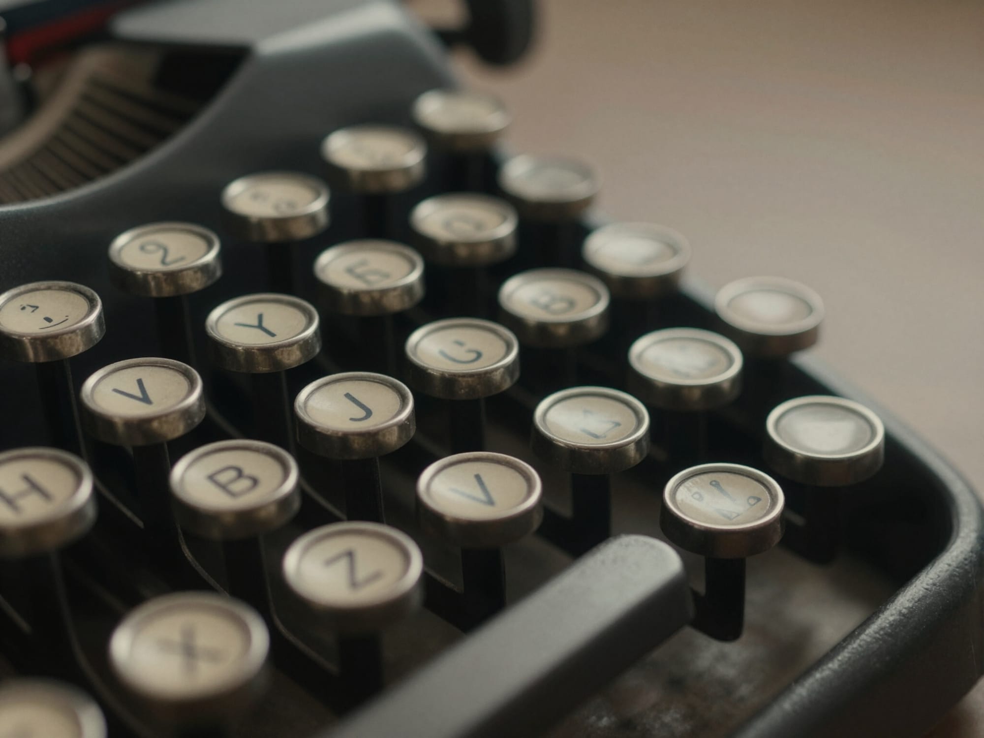 Close-up of typewriter keys